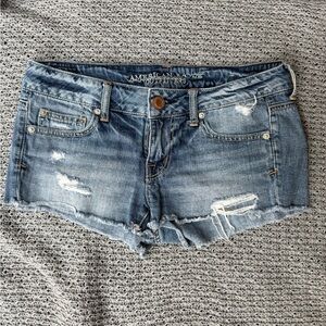 American Eagle Distressed Blue Jean Shorts